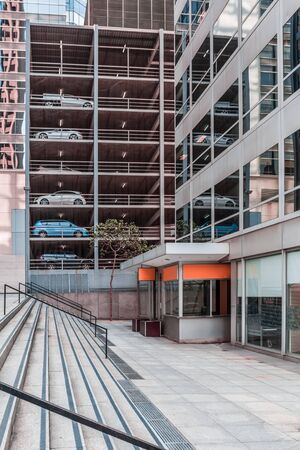 Cars parked in multi level car park in Melbourne, Australia