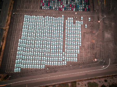 Aerial view of Melbourne International Roll on Roll off Automotive Terminal (MIRRAT) in Victoria,...