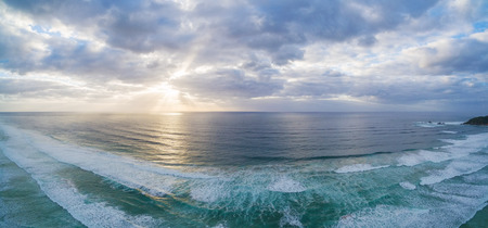 Scenic sunset over ocean waves - beautiful landscape