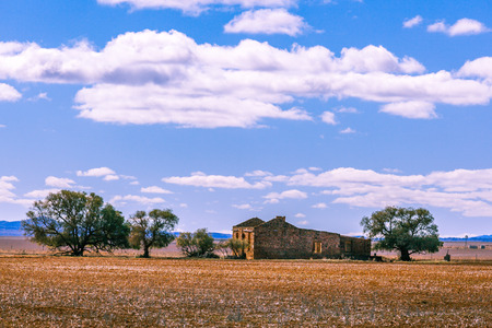 Old building ruins among trees in South Australiaの写真素材