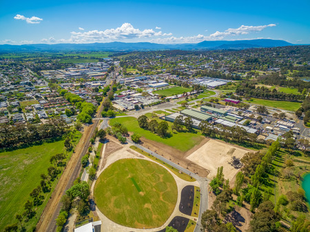 Aerial view of Lilydale - suburb of Melbourne, Australia