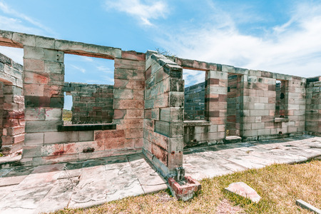 Ruins near Point Stephens Lighthouse. Fingal Bay, New South Wales, Australiaの写真素材