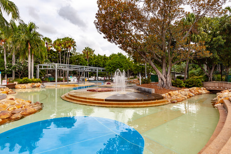 Famous streets beach pool in Brisbane - Australia's only inner city artificial beachの写真素材