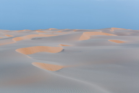 Desert white sand dunes near ocean at Anna Bay, New South Wales, Australiaの写真素材