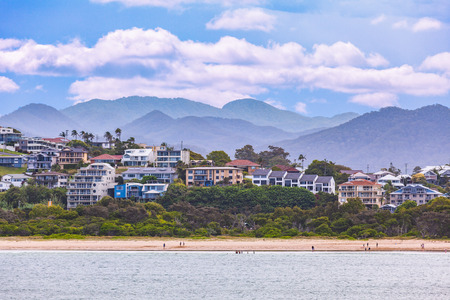 Beautiful luxury houses near the beach at Coffs Harbour, New South Wales, Australiaの写真素材