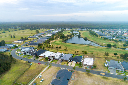 Harrington Waters Golf Club - aerial viewの写真素材