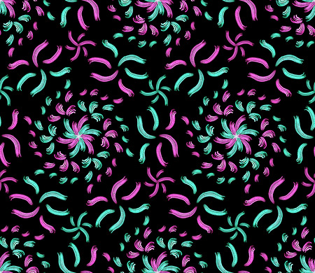 Abstract glowing shapes seamless patternの写真素材