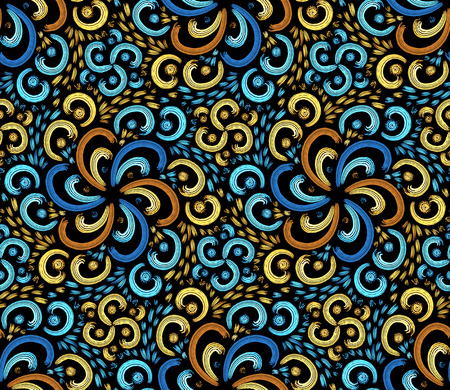 Stylized nature and flowers - seamless patternの写真素材