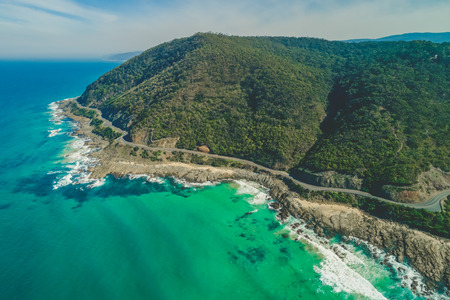 Aerial view of Great Ocean Roadの写真素材