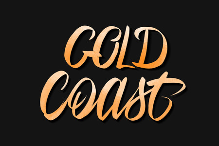 Gold Coast lettering on dark backgroundの写真素材
