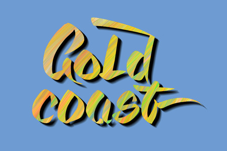 Gold Coast hand lettering for prints on t-shirts and productsの写真素材