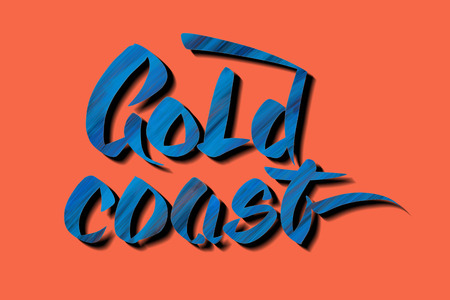 Gold Coast lettering designの写真素材