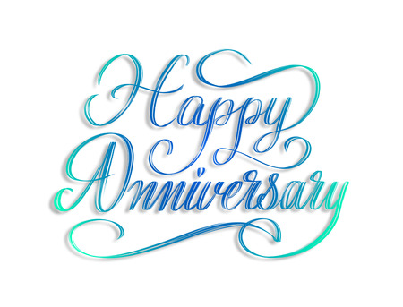 Happy Anniversary - beautiful script hand lettering composition designの写真素材