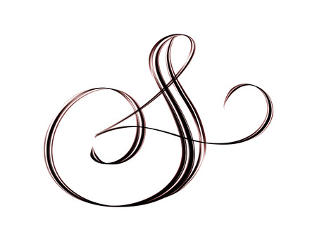 Capital letter S - brush lettering isolated on white backgroundの写真素材