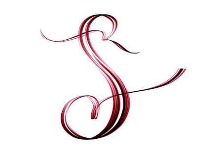 Capital letter S - hand crafted lettering on white backgroundの写真素材