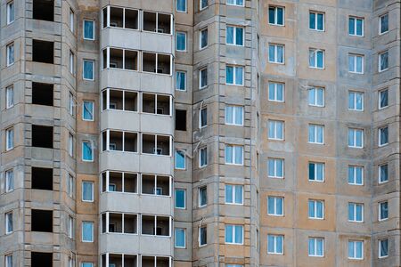 Closeup of construction of multi storey residential building in Minsk, Belarusの写真素材