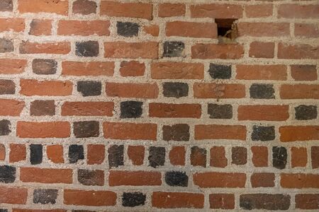Ancient brick wall background texture overlayの写真素材