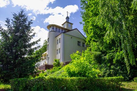 Temple of Nikolay the Miracle Worker - Khram Svyatitelya Nikolaya Chudotvortsa in Mazyr, Belarusの写真素材