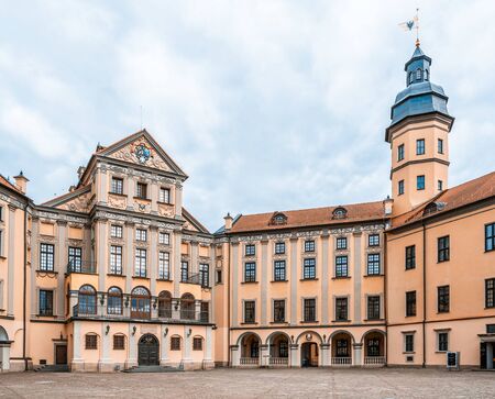 Nesvizh, Belarus - July 4, 2019: Inner courtyard of Nesvizh Radziwill Castle complexのeditorial素材