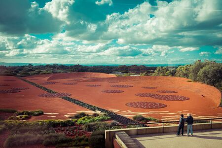 Melbourne, Australia Jul 21, 2019: People looking at Arid Garden at Royal Botanic Gardens in Cranbourneの写真素材