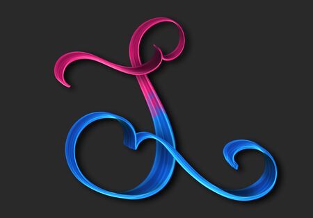 Capital letter S elegant lettering 3d illustrationの写真素材