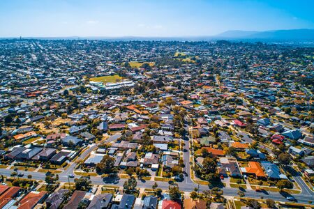 Wheelers Hill suburb in Melbourne, Australia - aerial viewの写真素材