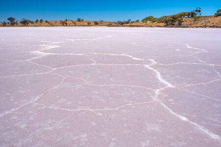 Beautiful pattern on the surface of salt lake Crosbie in Murray Sunset National Park, Australiaの写真素材