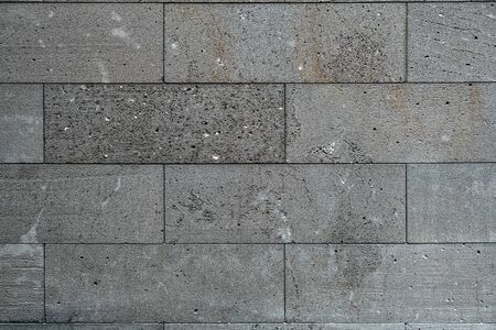 Wall made from cinder blocks background textureの写真素材