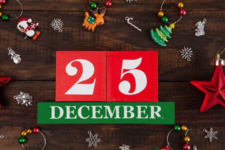 December 25th - Christmas Day concept closeupの写真素材