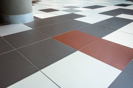 Modern commercial office building tiled floor