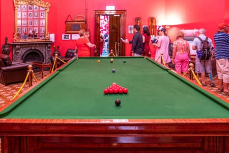 Melbourne, Australia - January 26, 2020: Visitors in the Billiard Room at Government House during an Open Dayのeditorial素材