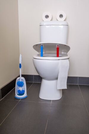 Funny face with tongue - quarantine humorの写真素材