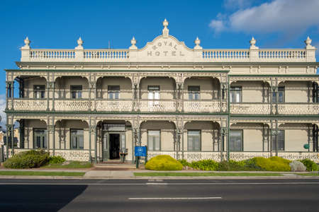Melbourne, Australia - circa May, 2020: The Royal Hotel faÃ§ade in Mornington suburb.のeditorial素材