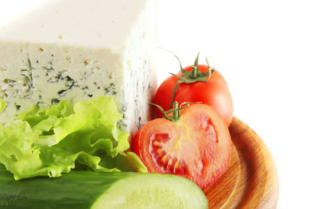 blue stilton cheese and tomatoesの写真素材