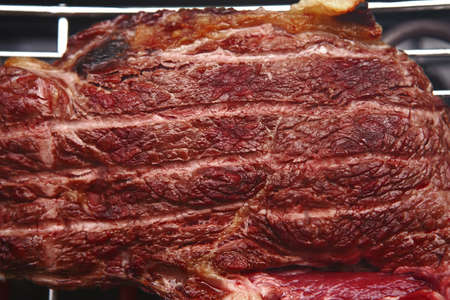 roast stek on bbq grid close upの写真素材