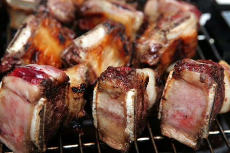 ripe roast asado on electric brazierの写真素材