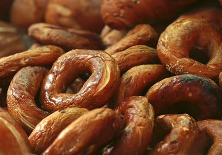 fresh loaf heap on bakery show windowの写真素材