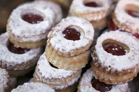 traditional jew cakes on open marketの写真素材