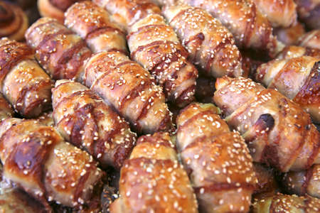 traditional jew cakes on open marketの写真素材