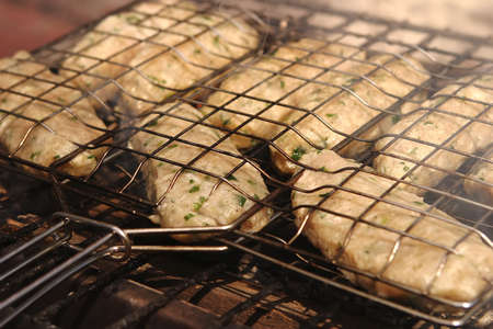 kebab on black big roasterの写真素材