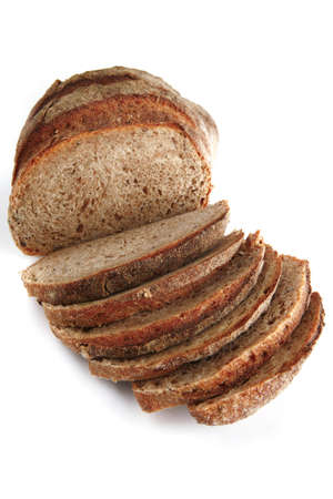 sliced french bread isolated on white background