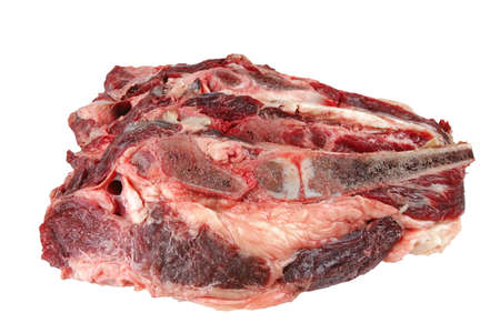 raw beef steak heap isolated over whiteの写真素材