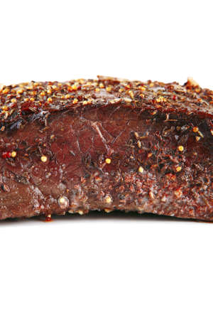 big beef meat chunk on white backgroundの写真素材