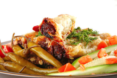 traditional italian cannelloni with fresh tomato cherry peppers