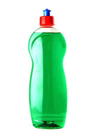 color bottle of clean soap isolated on whiteの写真素材