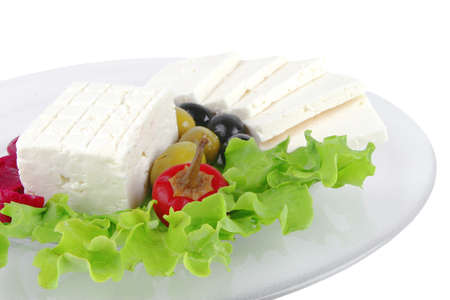 mediterranean dinner served on glass transparent dishの写真素材