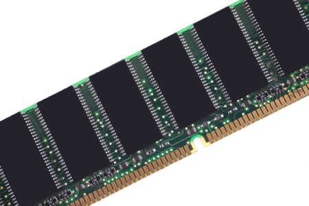 close up image of memory module over white