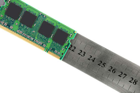 close up image of memory module over white