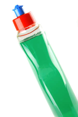 new full soap bottle on white backgroundの写真素材