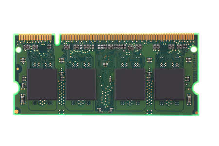 close up image of memory module over white